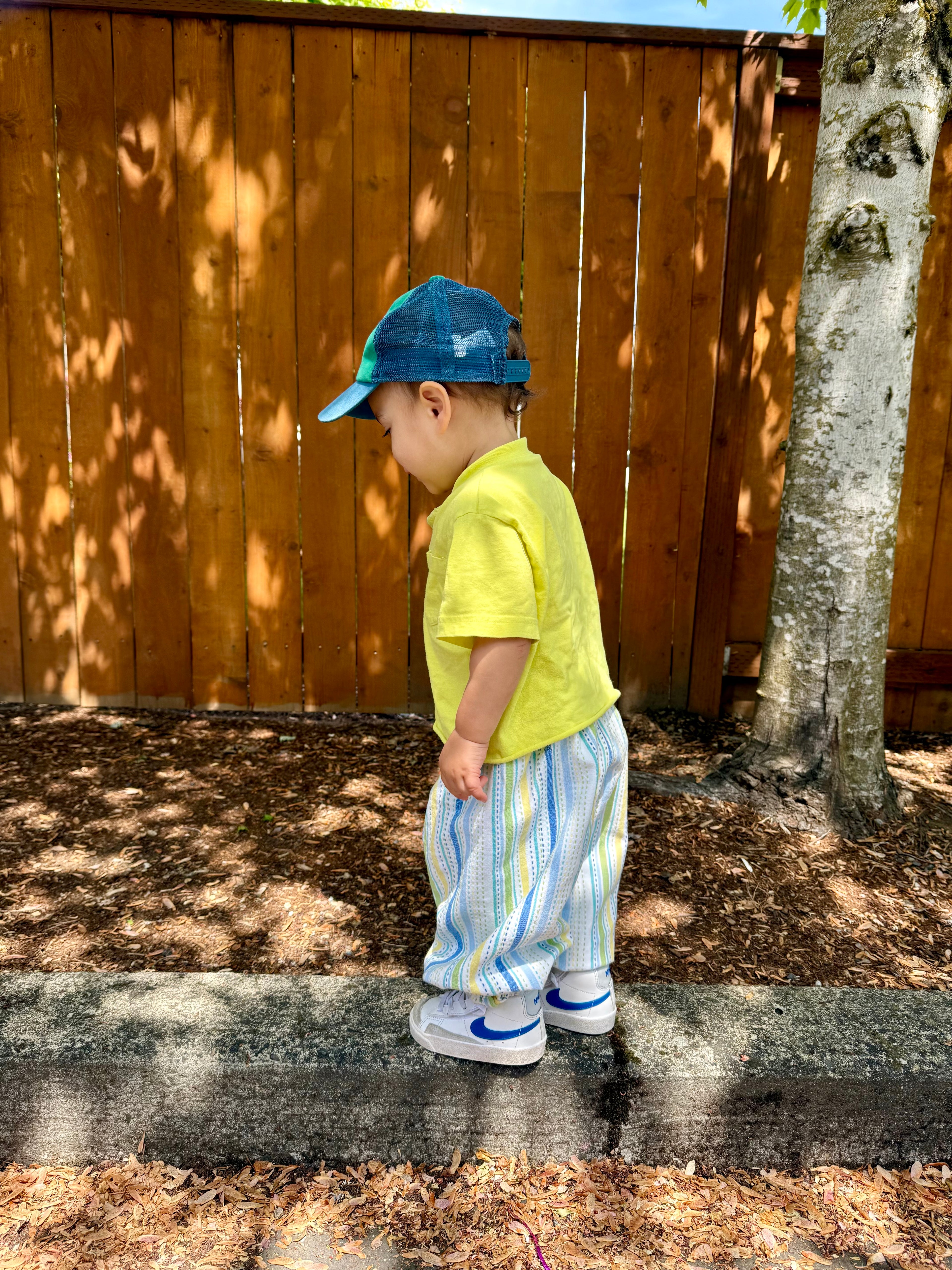 stitch stripe balloon pants